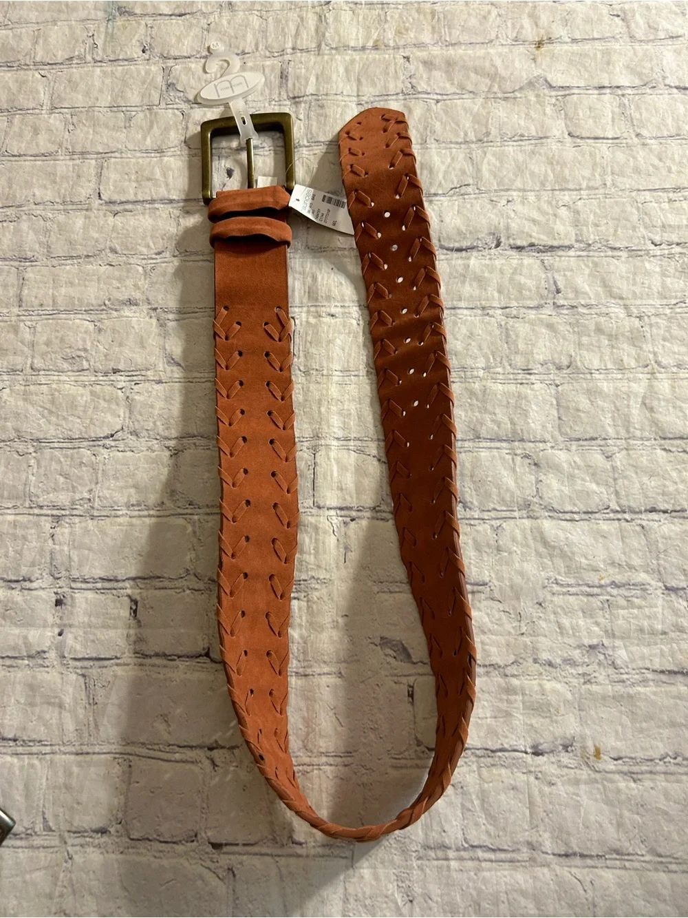 MAURICES WIDE RUST COLOR WOVEN BOHO BELT M/L & SUEDE STUDED BOHO AEO BELT